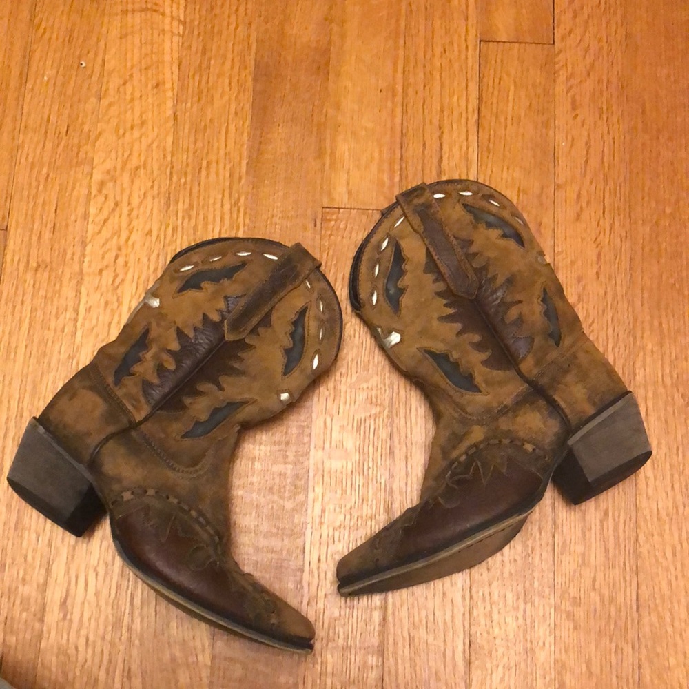 Dan-post girls boho western pointed toe cowgirl boots size 2